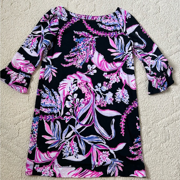 GIRLS LILLY PULITZER WILD WITHIN DRESS- NAVY & PINKS - Picture 1 of 4